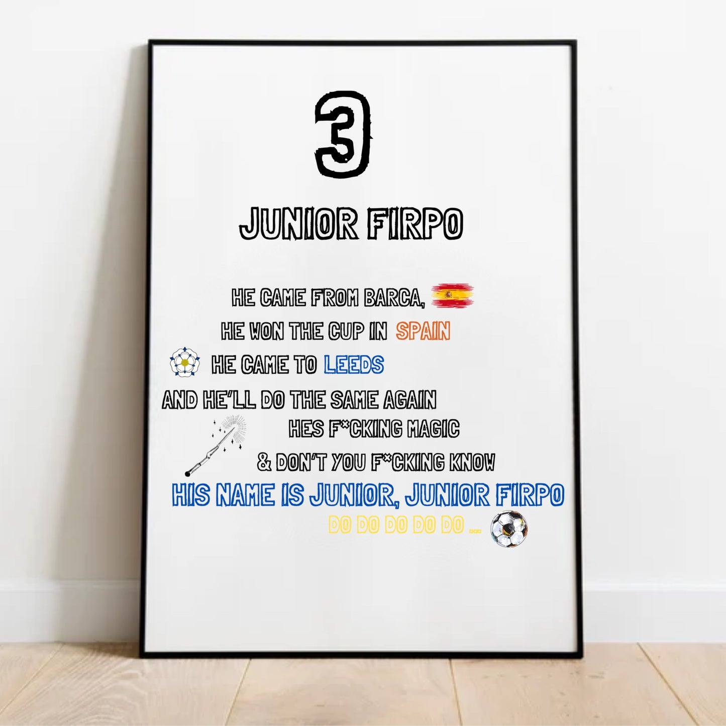FIRPO Lyrics Leeds Print in various sizes