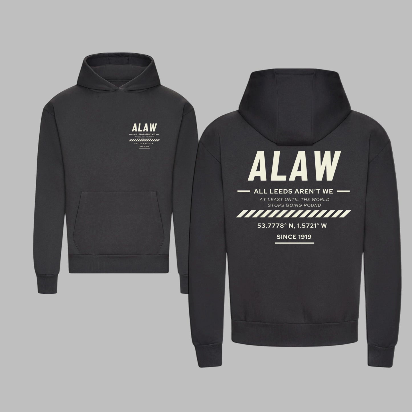 ‘ ALAW ’ Leeds Premium Charcoal Heavy Unisex Hoodie