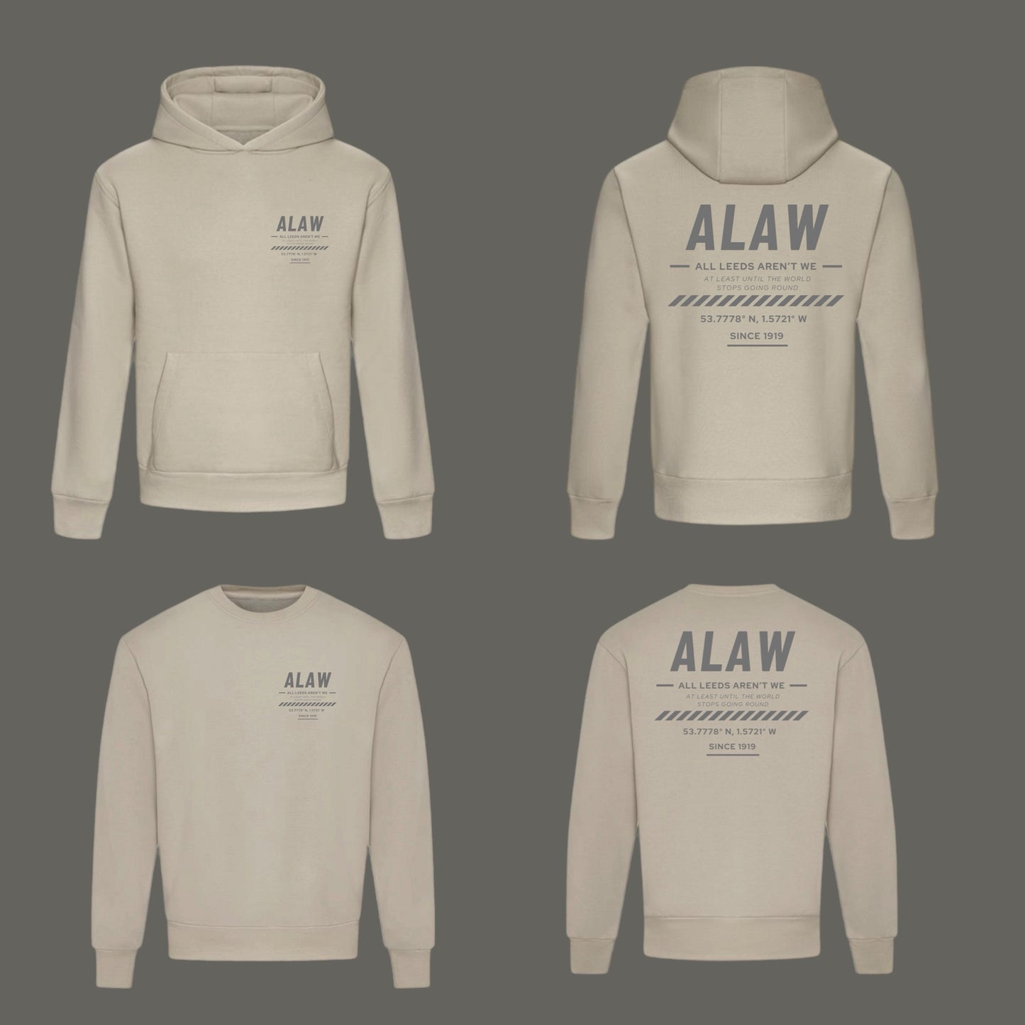 ‘ ALAW ’ Leeds Premium Stone Heavy Unisex Hoodie or Jumper