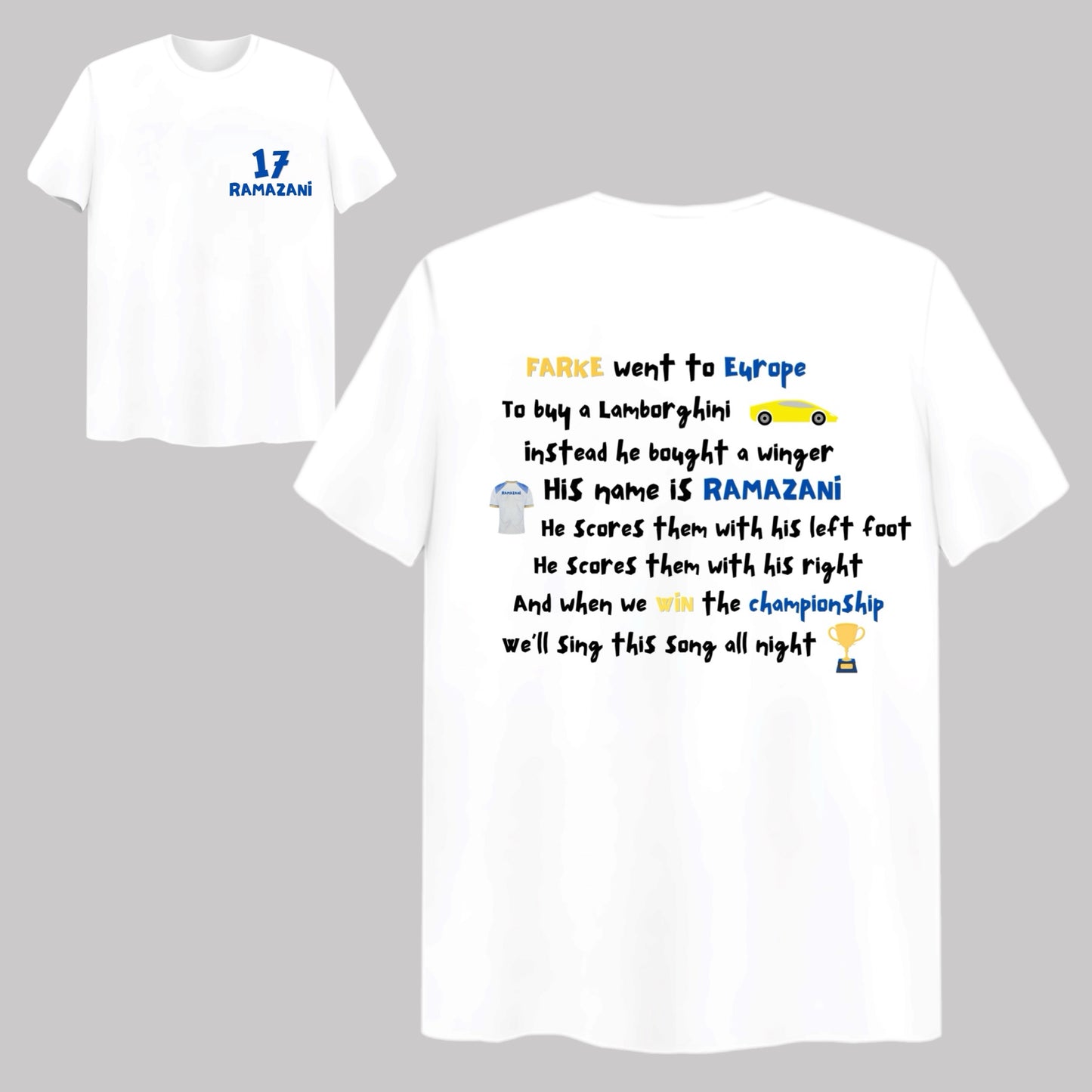 ‘RAMAZANI’ Leeds Lyrics Regular Fit T-shirt White