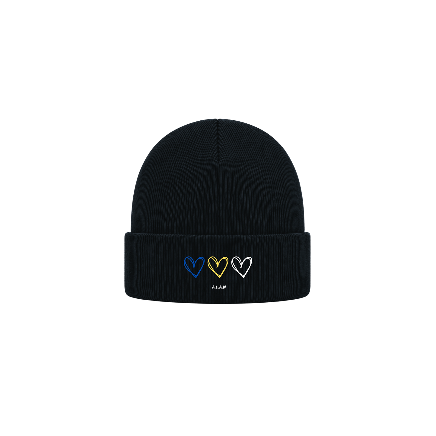 ALAW Hearts Black Beanie Hat