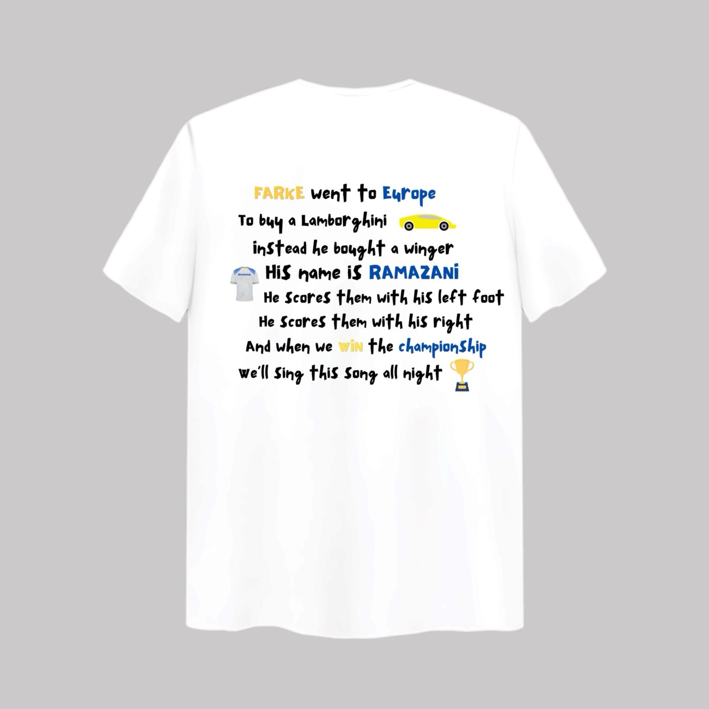 ‘RAMAZANI’ Leeds Lyrics Regular Fit T-shirt White