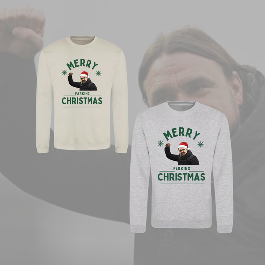 ‘ MERRY FARKING CHRISTMAS ’ Christmas jumper in 2 colours (plus tees)