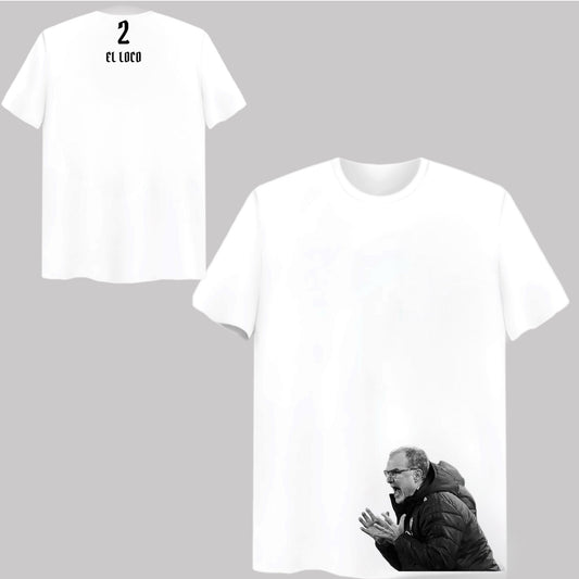 ‘EL LOCO’ Marcelo Bielsa Icon White Unisex T-shirt