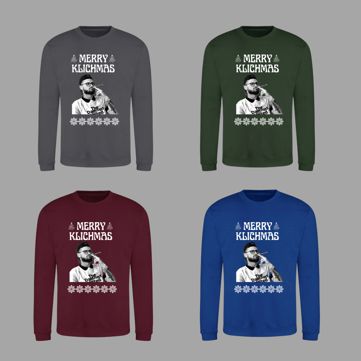 ‘ MERRY KLICHMAS’ Leeds Christmas jumper in 5 colours (plus tees)