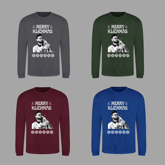 ‘ MERRY KLICHMAS’ Leeds Christmas jumper in 5 colours (plus tees)