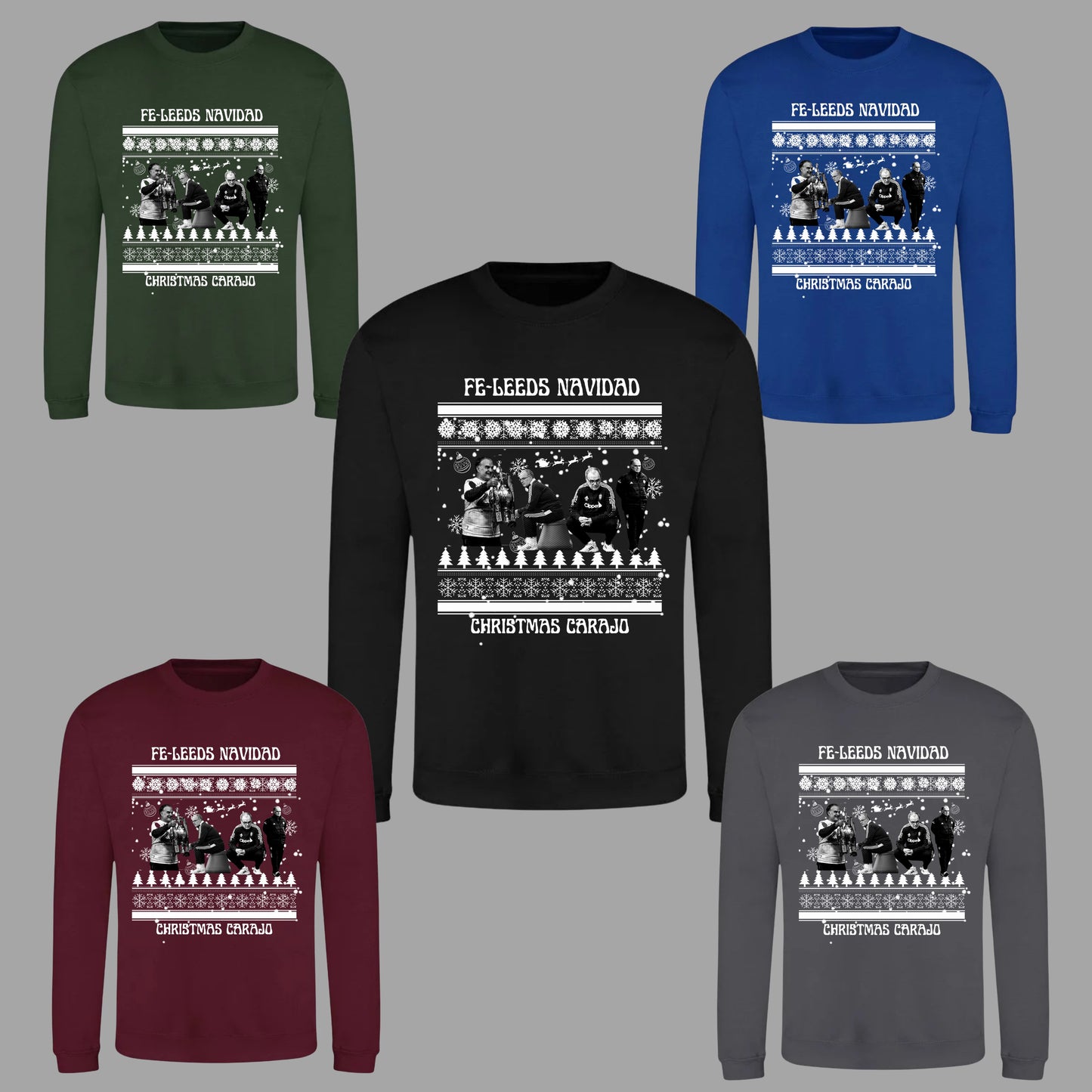 ‘ FELEEDS NAVIDAD ’ Leeds Christmas jumper in 5 colours (plus tees)