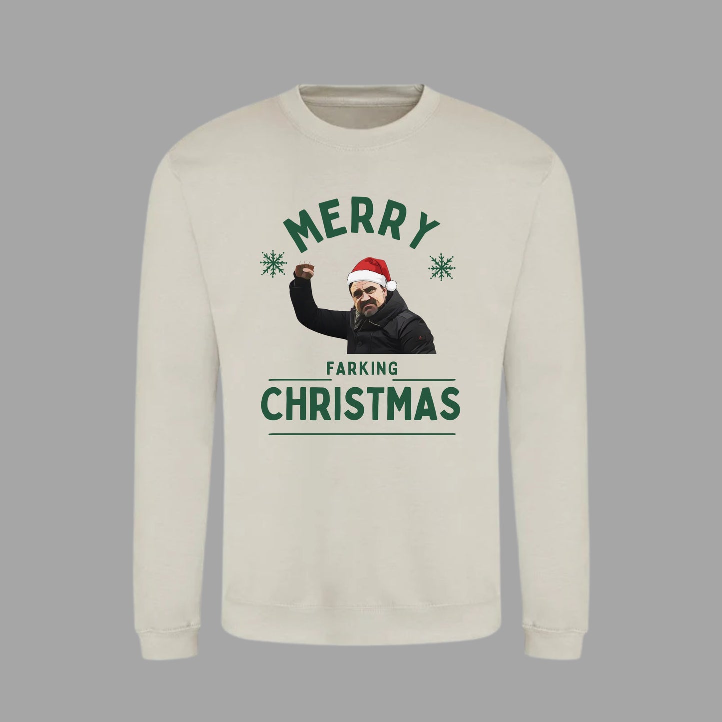 ‘ MERRY FARKING CHRISTMAS ’ Christmas jumper in 2 colours (plus tees)