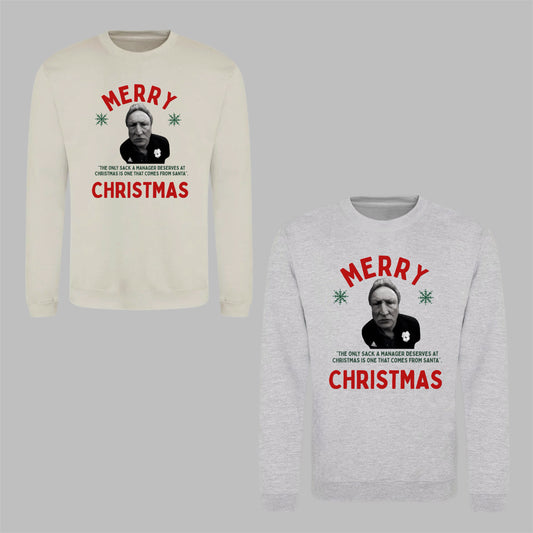 ‘ NEIL WARNOCK ’ Christmas jumper in 2 colours (plus tees)