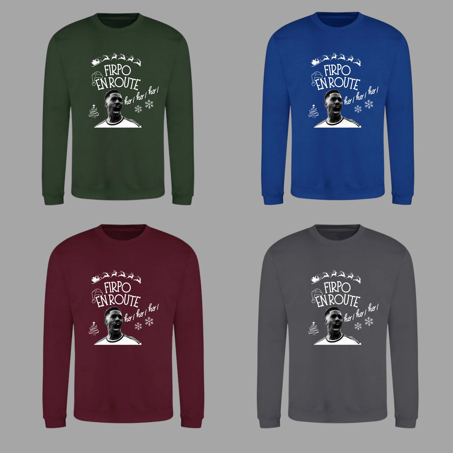 ‘ FIRPO HO HO HO’ Leeds Christmas jumper in 5 colours (plus tees)