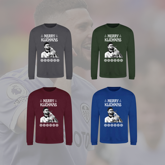 ‘ MERRY KLICHMAS’ Leeds Christmas jumper in 5 colours (plus tees)