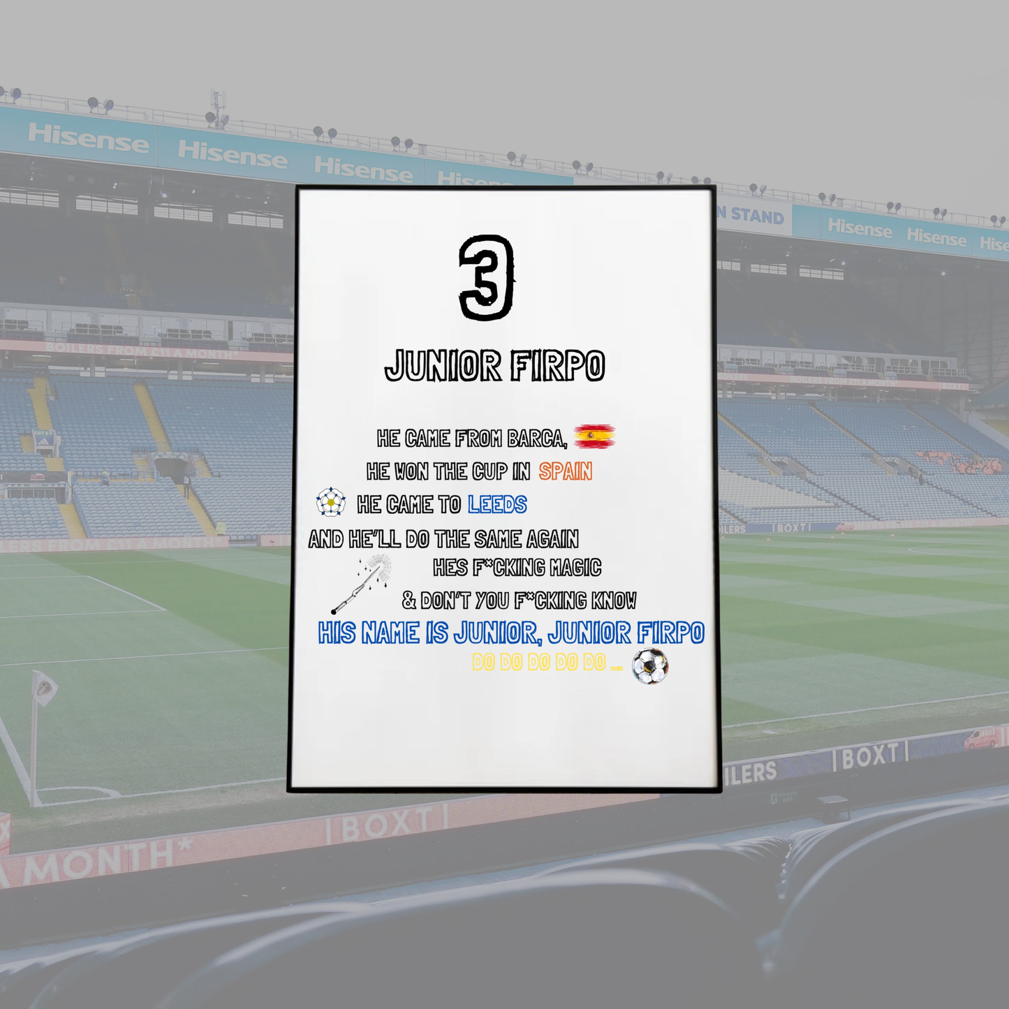 FIRPO Lyrics Leeds Print in various sizes