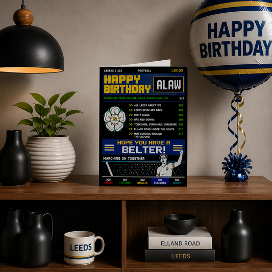 TELETEXT Leeds Birthday Card