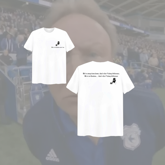 ‘WE’RE IN LONDON’ Neil Warnock T-shirt White