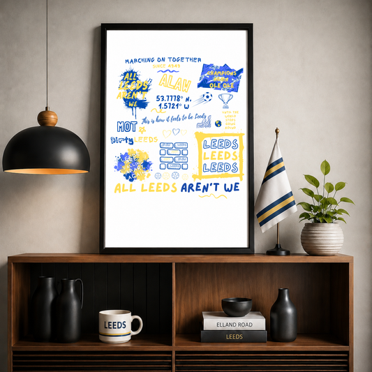 LEEDS Doodle Mural Leeds Print in various sizes